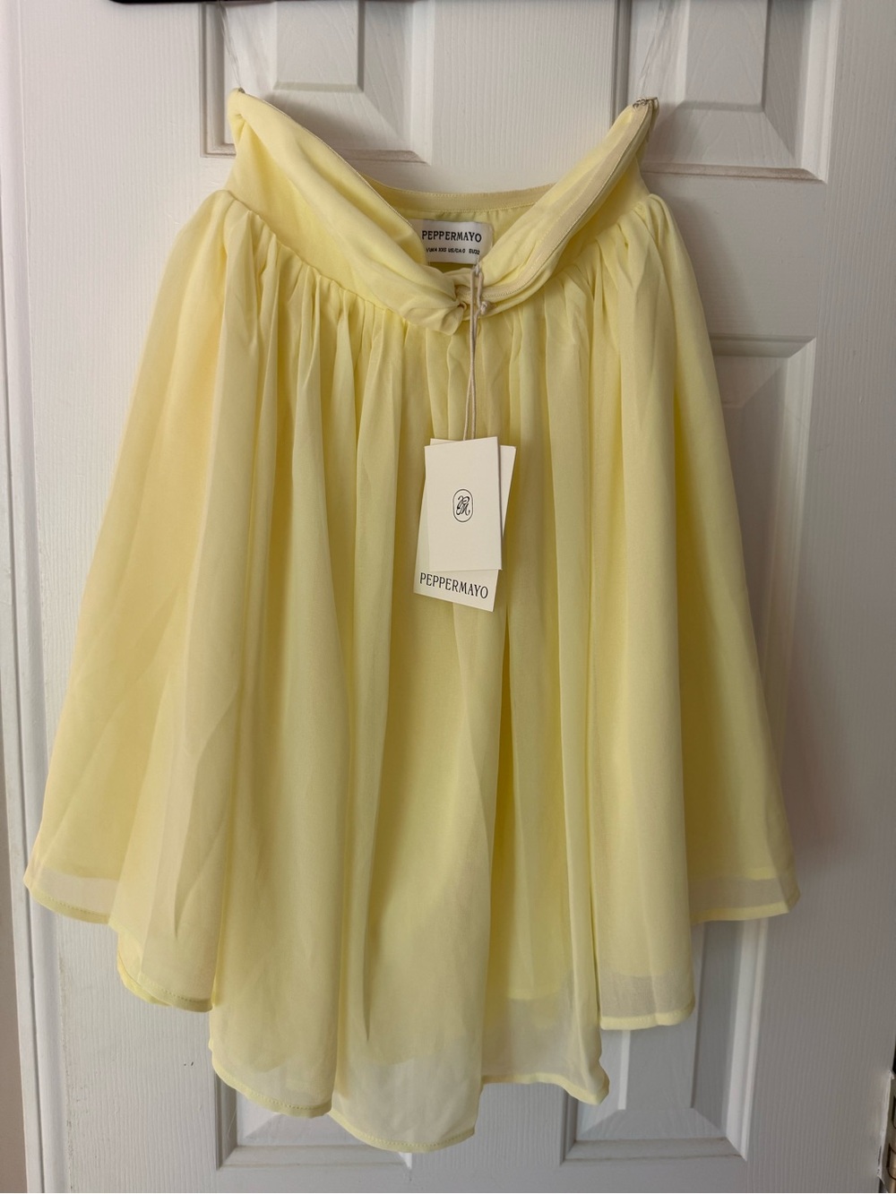 Peppermayo Lemon Chiffon Strapless Mini Dress - Picture 5 of 6
